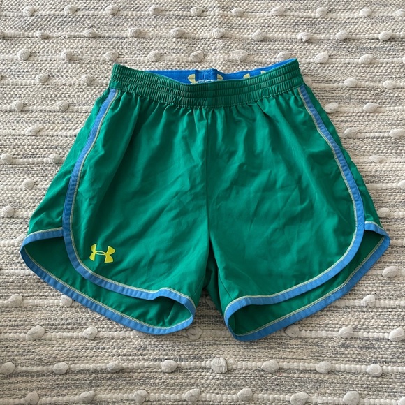 Under Armour Blue and Green Shorts XS - Picture 1 of 4